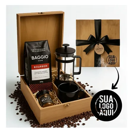 Kit Cesta Café Gourmet Baggio - Personalize Com Sua Logo!