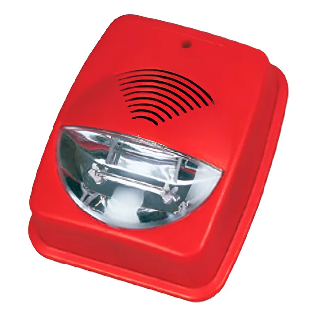 Sirena Con Luz Estrobo De 12-24v Dsw Alarma Contra Incendios