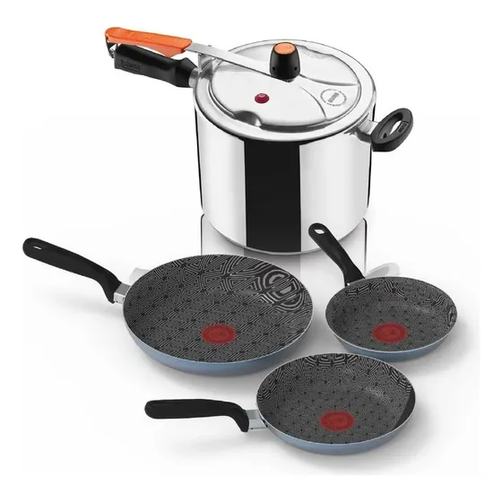 Combo Olla A Presión 7 Litros Imusa + Juego Sartenes