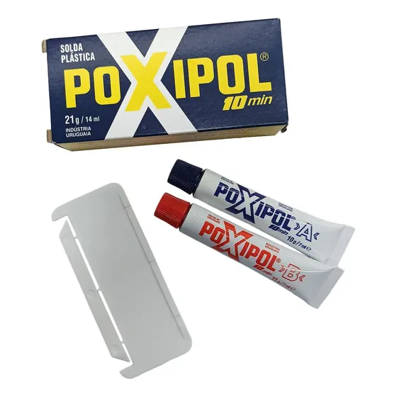 Cola Plástica Poxipol Adesiva Epox 21g Cinza Transparente