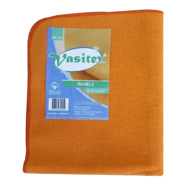 Franela Naranja Calidad Vasitex Por 12 Unidades.