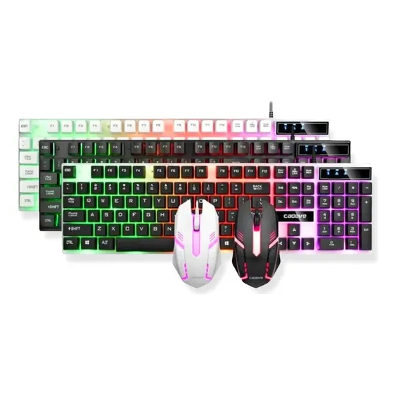 Kit De Teclado Y Mouse Gamer Con Luces Rgb Gaming Pc Laptop