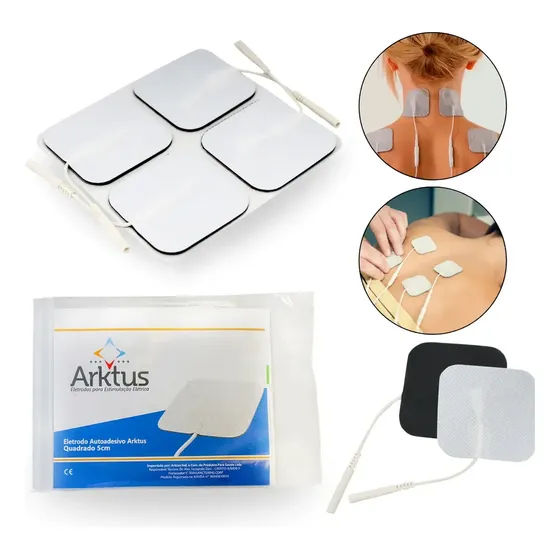 Eletrodo Adesivo 5x5cm 4 Unidades Cor Branco Arktus