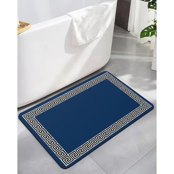 Alageo Alfombra Baño Diseño Geometrico Llave Griega Agua 16