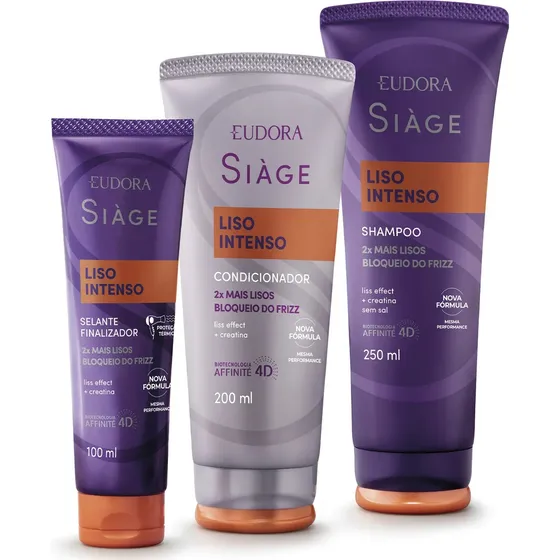 Kit Liso Intenso Shampoo + Condicionador + Leave-in Eudora 