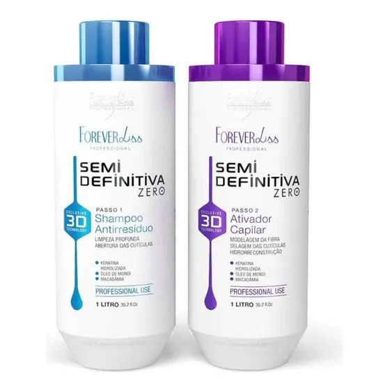 Kit Escova Semi Definitiva Zero 2x 1litro Forever Liss