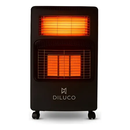 Estufa A Gas - Eléctrica Hibrida 5 Y 11 Kg Diluco Ch5800 Negro