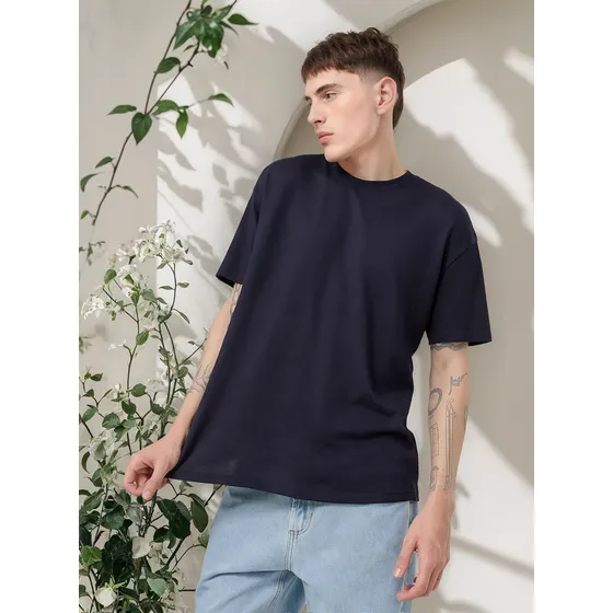 Camiseta Oversized Em Malha Retilínea