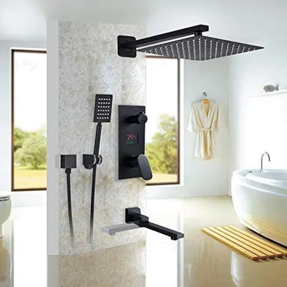 Grifo Ducha Mate Para Baño Mezclador Digital Frio 3