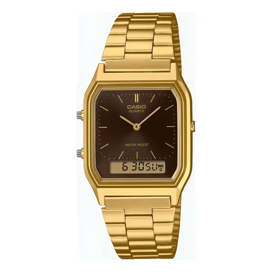 Relógio Feminino Casio Vintage Dourada 30m Aq-230ga-5amqydf
