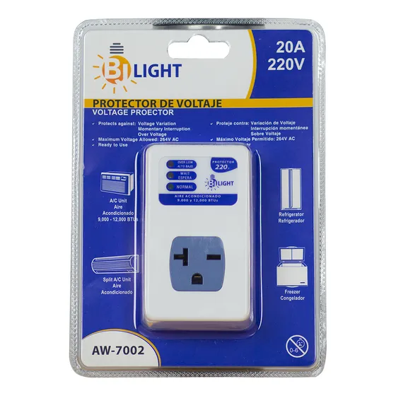 Protector De Voltaje 20a 220v A/a Refrigeracion Aw-7002