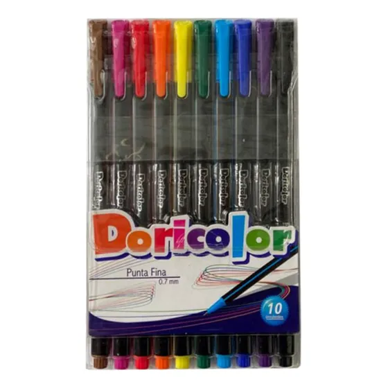 Marcador Escolar Punta Fina Juego De 12 Colores
