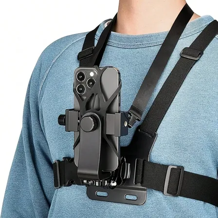 Soporte Pecho Celular Antivibración Para Vlog Negro