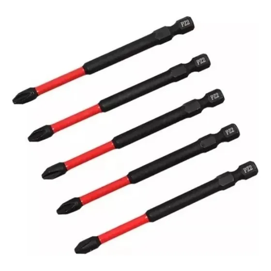 5 Puntas Phillips De Impacto Pz2 X90'mm Resistentes