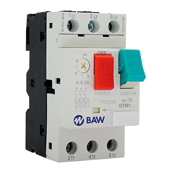 Guardamotor Tripolar Tmg Regulable 6a - 10a Baw Frecuencia 50 Hz - 60 Hz