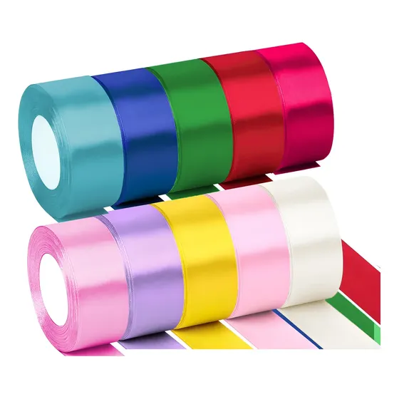 Cinta Decorativa De 10 Rollos, 4cmx228.6m, En 10 Colores Diferentes. Ideal Para Ramos, Regalos, Decoraciones De Bodas, San Valentín Y Navidad, Manualidades, Decoración De Regalos De Flores Y Costura.