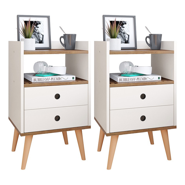 Mesa De Cabeceira Lojas Rpm Kit 2 Dream Retrô 68x38x33 Cm Mesa De Cabeceira Lojas Rpm Kit 2 Dream Retrô 68x38x33 Cm