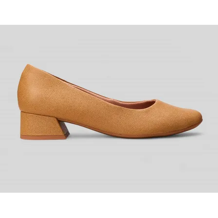 Scarpin Salto Bloco Usaflex Al0801007 007-amendoa Liso 36 Br
