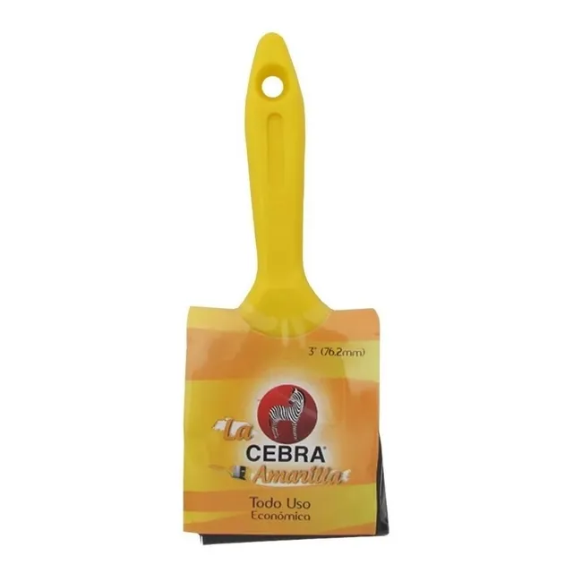Brocha Cebra De 3  Pulgadas Amarilla
