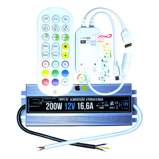 Controlador Rgb Smart Wifi Inteligente + Fonte Blindada 200w Controlador Rgb Smart Wifi Inteligente + Fonte Blindada 200w