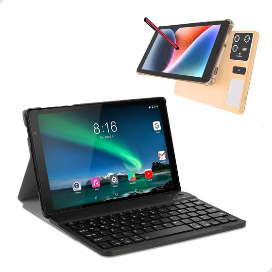 Tablet 10 Polegadas +teclado Capa Caneta Touch 128gb 6gb Ram