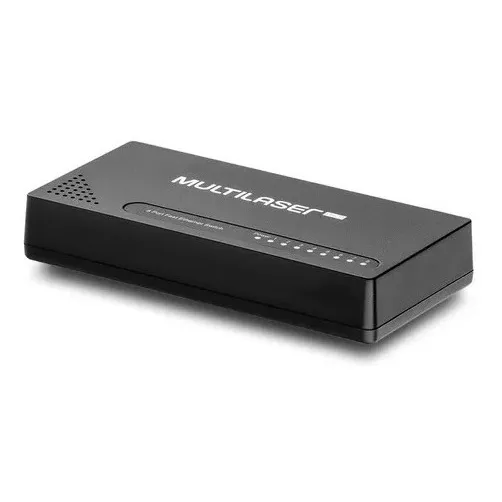 Switch Hub Multilaser 8 Portas Vlan Fixa Poe 24v 10/100 Mbps RE115