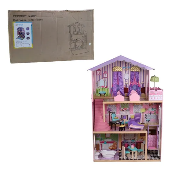 Casa De Muñecas Con Accesorios Veronica De Madera 107cm