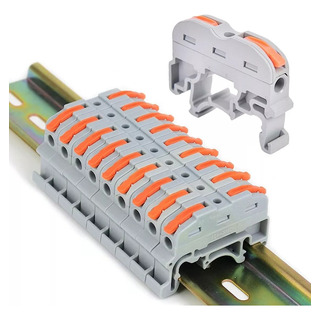 20 Pcs Conectores Eléctricos Tipo Palanca Riel Din 20 Pcs Conectores Eléctricos Tipo Palanca Riel Din