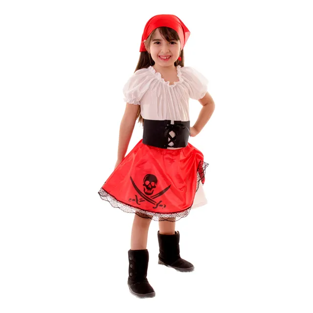 Disfraz De Pirata Nena Halloween Terror Bandana Cosplay