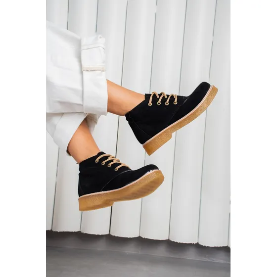 Borcegos Mujer Botas Plataforma Chavito Negros Goblin Moda