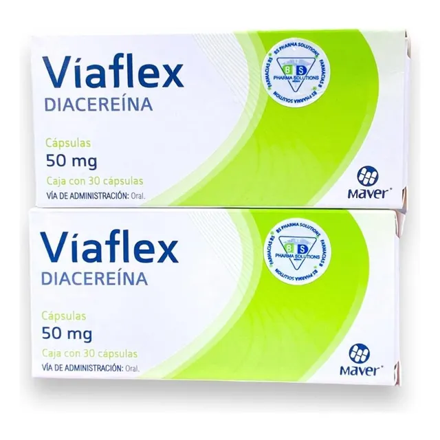 Dos Cajas De Víaflex Diacereína 50 Mg C/30 Caps Maver