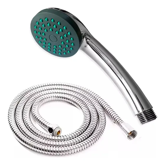 Mango Para Ducha Cromado Con Telefono Manguera Flexible 2mt