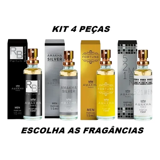 Kit de perfume Amakha Paris para hombre o mujer, 04, bolsillo de 15 ml