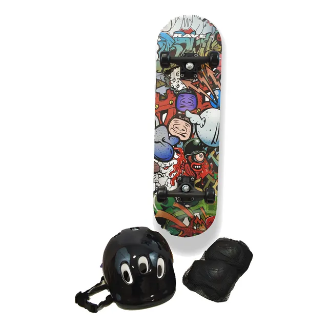 Patineta Skate Boards Flat Madera Graphyti Con  Protección