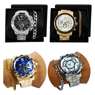 Kit 5 RelĂłgio Masculino Grande Pulseira Caixa Atacado Agua Cor Da Correia Dourado/prata Kit 5 RelĂłgio Masculino Grande Pulseira Caixa Atacado Agua Cor Da Correia Dourado/prata