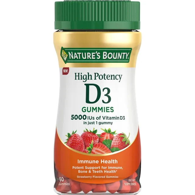 Vitamina D3 5000 Iu Nature's Bounty 60 Gomitas Fresa