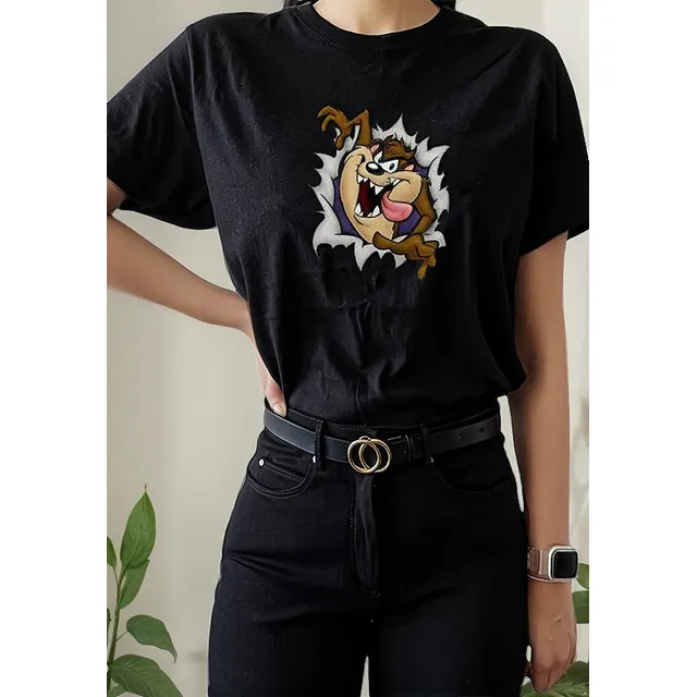 Polera Con Diseño Demonio De Tazmania Estampado 