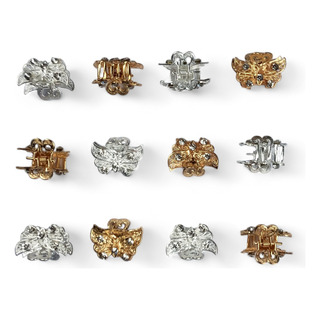 Kit 12 Pç Mini Piranha Metal Pétalas Acessório Cabelo Fem Kit 12 Pç Mini Piranha Metal Pétalas Acessório Cabelo Fem