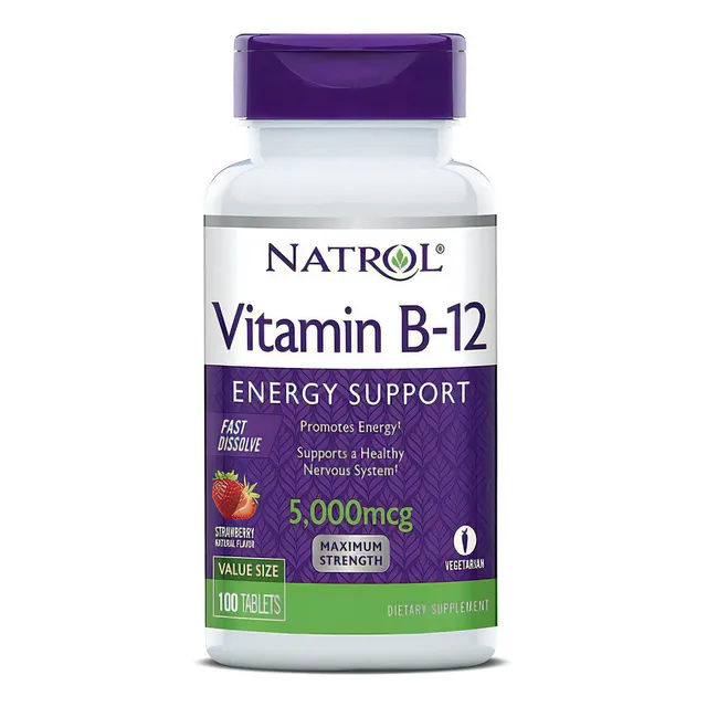Vitamina B12 Natrol 5000mcg 100ct Fresa