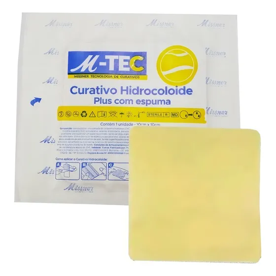 Curativo Hidrocoloide C/ Espuma Feridas Escaras 10x10 Un