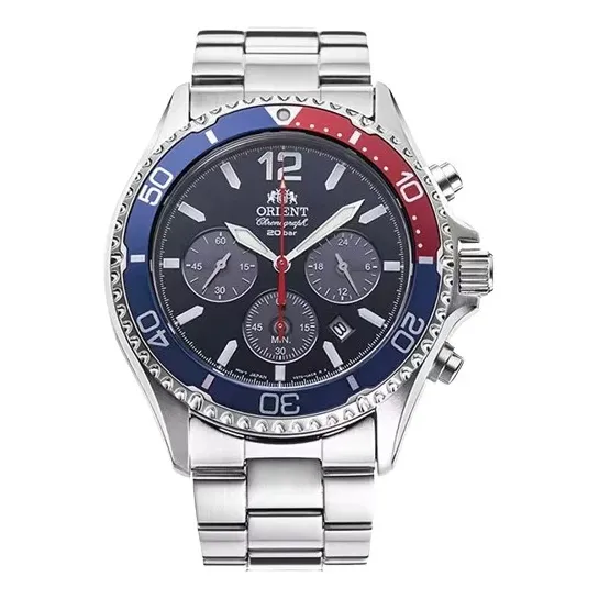 Relógio Orient Mako Solar Azul E Vermelho Ra-tx0201l10b