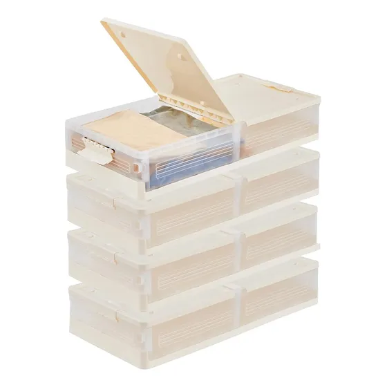 Set 4 Caja Organizador De Ropa Bajo Cama Con Ruedas Multiuso