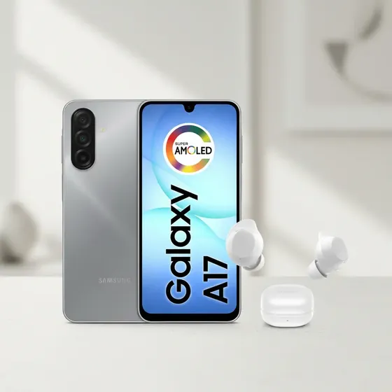 Kit Samsung: Celular Galaxy A17 256gb 8gb Ram 50mp 6.7 Nfc Ip54 Preto + Galaxy Buds Core Branco
