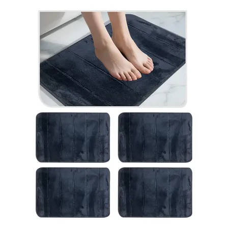 Kit 4 Tapete Banheiro Absorvente Soft Antiderrapante 40x60cm