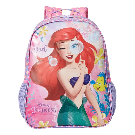 Mochila Costas 16 para meninas 13052 Pequena Sereia Ariel Princesas Cor Lilás xeryus