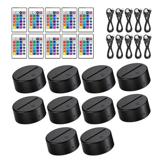10pz Cable Usb Remoto Con Base De Luz Led 3d 16 Colores 10pz Cable Usb Remoto Con Base De Luz Led 3d 16 Colores