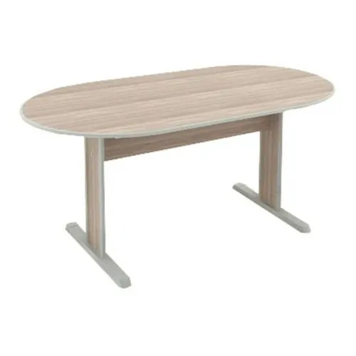 Mesa Reunião Oval 15mm Uno 1600x900x740 Cor Preto