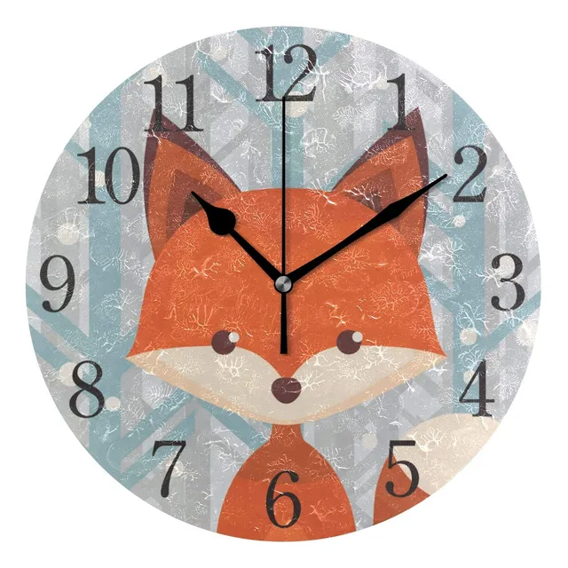 Reloj Pared Diseño Zorro Marron Silencioso No Puede Usar