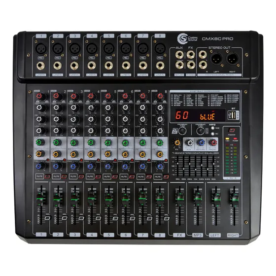 Mesa De Som Custom Sound Cmx8c Pro Com 8 Canais