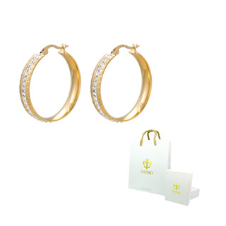 Aretes Arracadas Cristal Swarovski Oro Laminado Mujer Regalo Aretes Arracadas Cristal Swarovski Oro Laminado Mujer Regalo